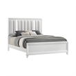 Queen Bedroom Set- White- Silver Wood- 2 Piece Set with Nightstand