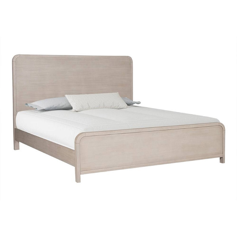 Queen Bedroom Set- Natural Oak Beige Brown Wood- 3 Piece Set with 2 Nightstands