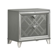 Queen Bedroom Set- Gray- Silver Wood- 2 Piece Set with Nightstand