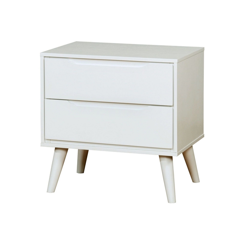 Queen Bedroom Set- White Wood- 3 Piece Set with 2 Nightstands