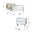 Queen Bedroom Set- White Wood- 3 Piece Set with 2 Nightstands