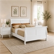 Queen Bedroom Set- White Wood- 3 Piece Set with 2 Nightstands