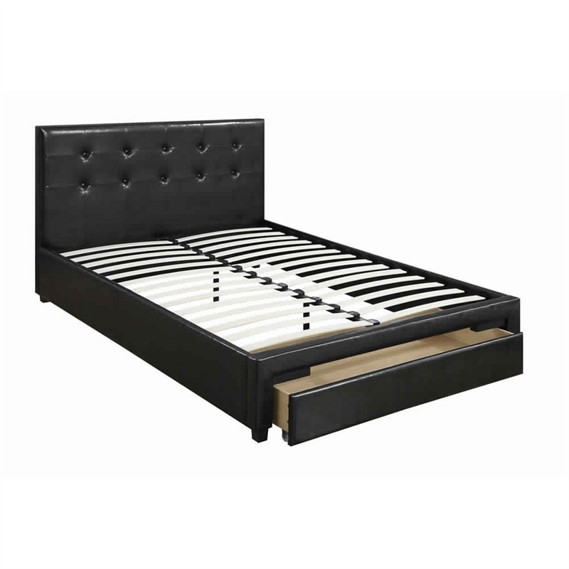 Queen Bedroom Set- Black Wood- 3 Piece Set with 2 Nightstands
