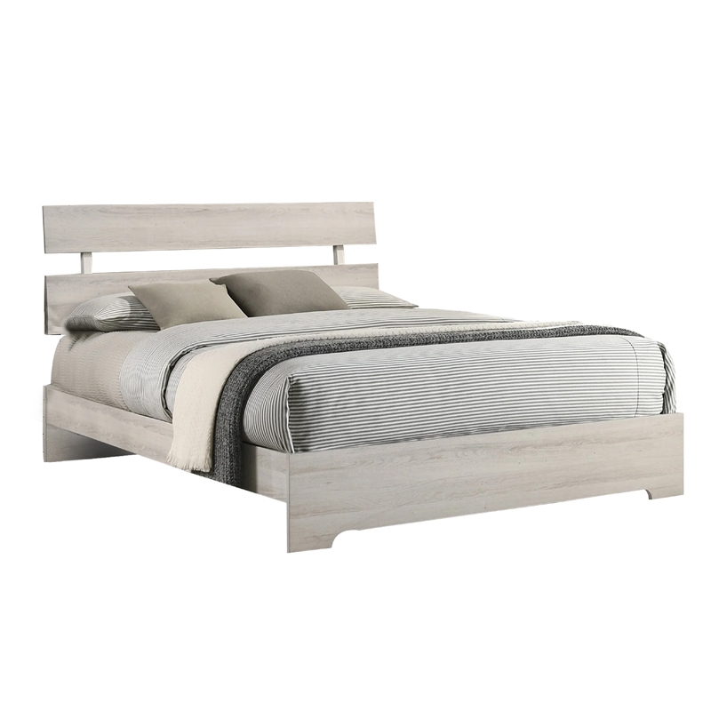 Queen Bedroom Set- White- Black Wood- 3 Piece Set with 2 Nightstands
