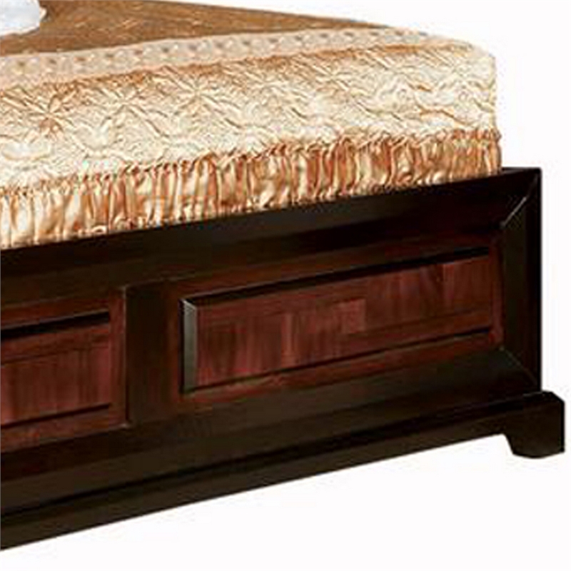 Queen Bedroom Set- Brown Wood- 2 Piece Set with Nightstand