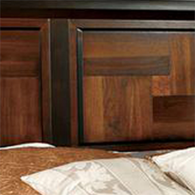 Queen Bedroom Set- Brown Wood- 2 Piece Set with Nightstand