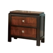 Queen Bedroom Set- Brown Wood- 2 Piece Set with Nightstand