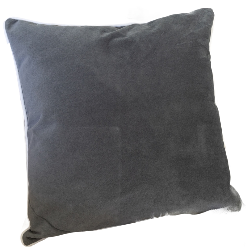 Rola Square Throw Pillow- Let It Snow Embroidery- Gray Cotton 20 Inch