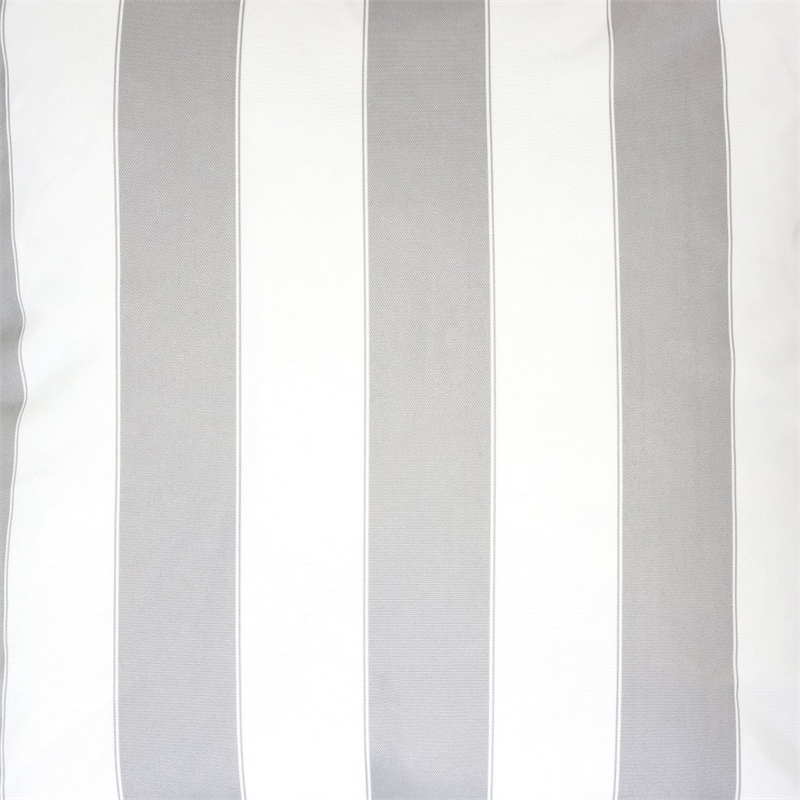 Keo Outdoor Throw Pillow Cover- Silver White Wide Stripes- 20 Inch Square