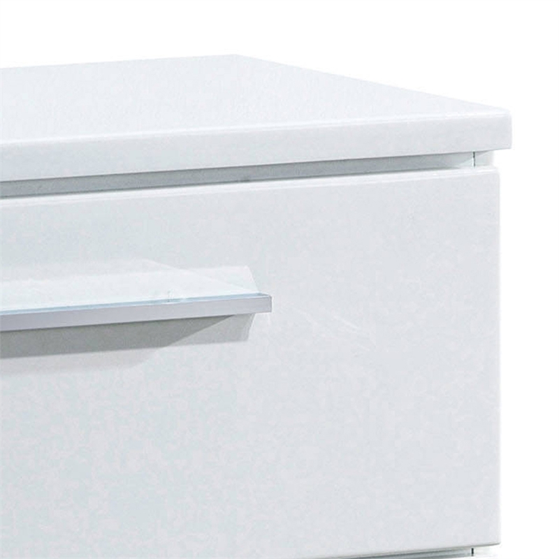 Queen Bedroom Set in White & Black Wood- 2 Piece Set with Nightstand