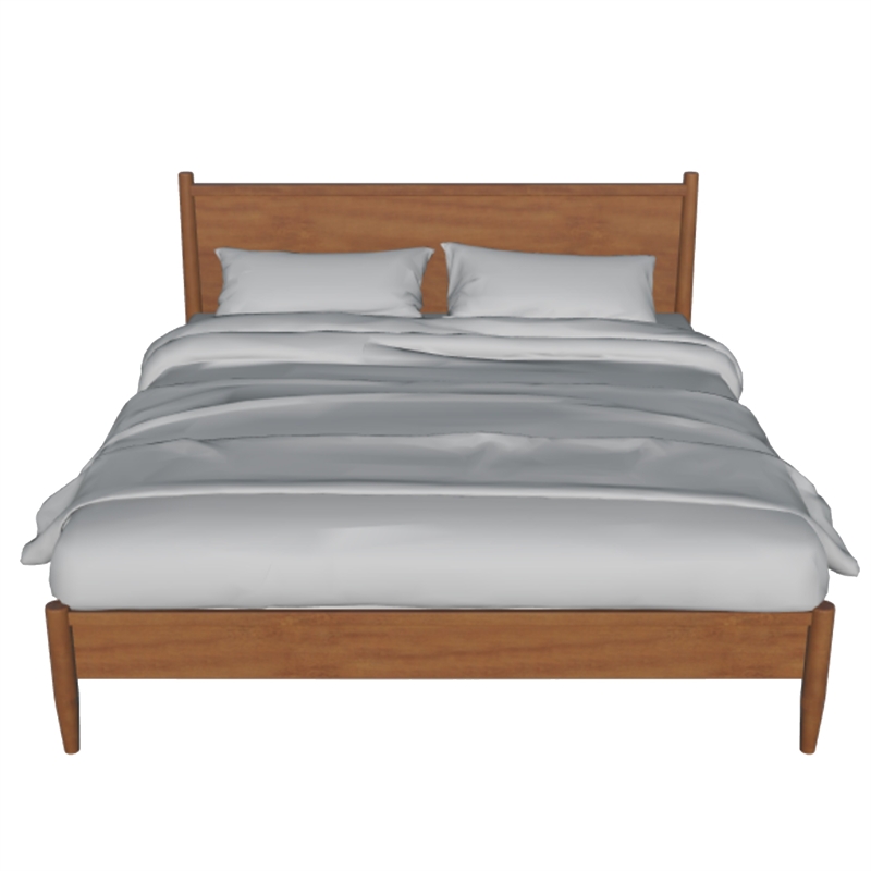 Queen Bedroom Set in Oak Brown Wood - 3 Piece Set with 2 Nightstands