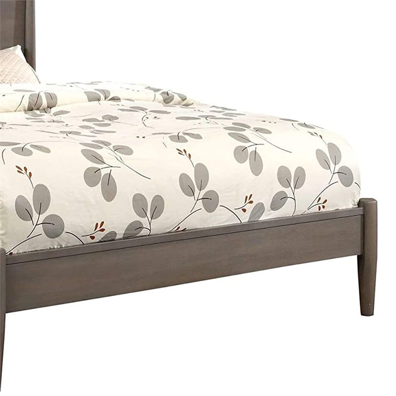 Queen Bedroom Set in Gray Wood - 3 Piece Set with 2 Nightstands