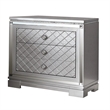 2-Piece Queen Bedroom Set - Silver Finish Bed & Matching Nightstand