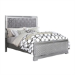 2-Piece Queen Bedroom Set - Silver Finish Bed & Matching Nightstand