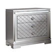 2-Piece Queen Bedroom Set - Silver Finish Bed & Matching Nightstand