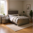 3-Piece Queen Bedroom Set - Silver Finish Bed & Matching Nightstand
