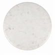 Benzara Accent Side End Table with White Marble Round Top in Brass Finish