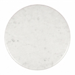 Benzara Accent Side End Table with White Marble Round Top in Nickel Finish