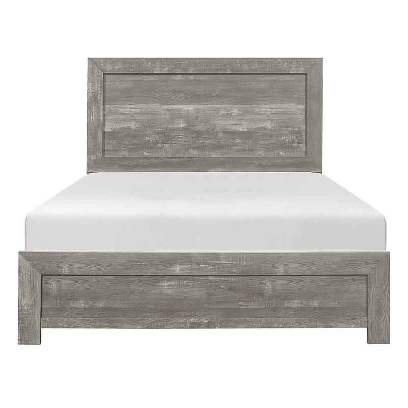 King Bedroom Set- Farmhouse Style- Gray- 2 Piece Set with Nightstand