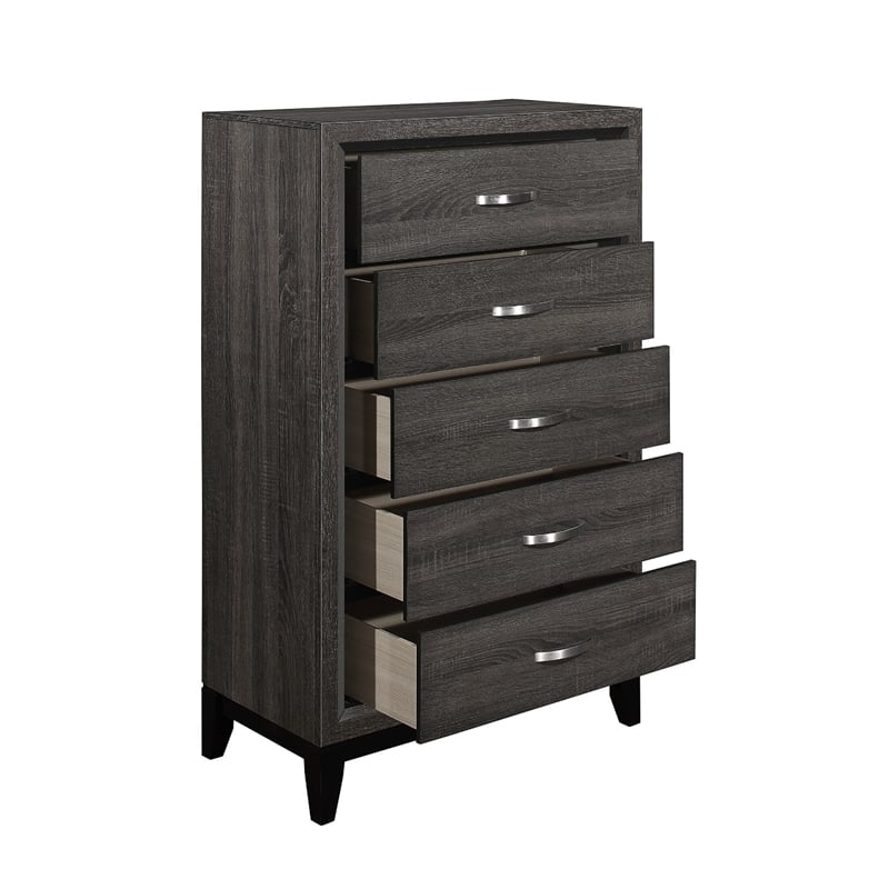 Queen Bedroom Set- 4 Piece Set with Nightstand- Dresser- and Chest
