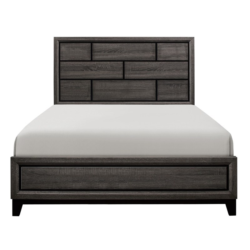 Queen Bedroom Set- Drawer Storage- Gray- 3 Piece Set with 2 Nightstands