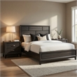 Queen Bedroom Set- Drawer Storage- Gray- 3 Piece Set with 2 Nightstands