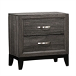 Queen Bedroom Set- Drawer Storage- Gray- 2 Piece Set with Nightstand