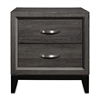 Queen Bedroom Set- Drawer Storage- Gray- 2 Piece Set with Nightstand