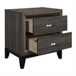 Queen Bedroom Set- Drawer Storage- Gray- 2 Piece Set with Nightstand