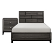 Queen Bedroom Set- Drawer Storage- Gray- 2 Piece Set with Nightstand
