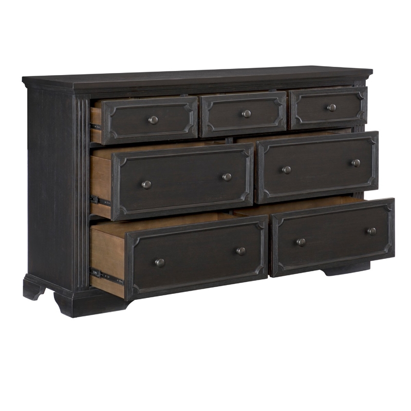 Queen Bedroom Set- 5 Piece Set with 2 Nightstands- Dresser- and Mirror