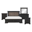 Queen Bedroom Set- 5 Piece Set with 2 Nightstands- Dresser- and Mirror
