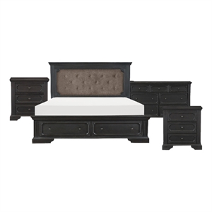Queen Bedroom Set- 4 Piece Set with 2 Nightstands and Dresser