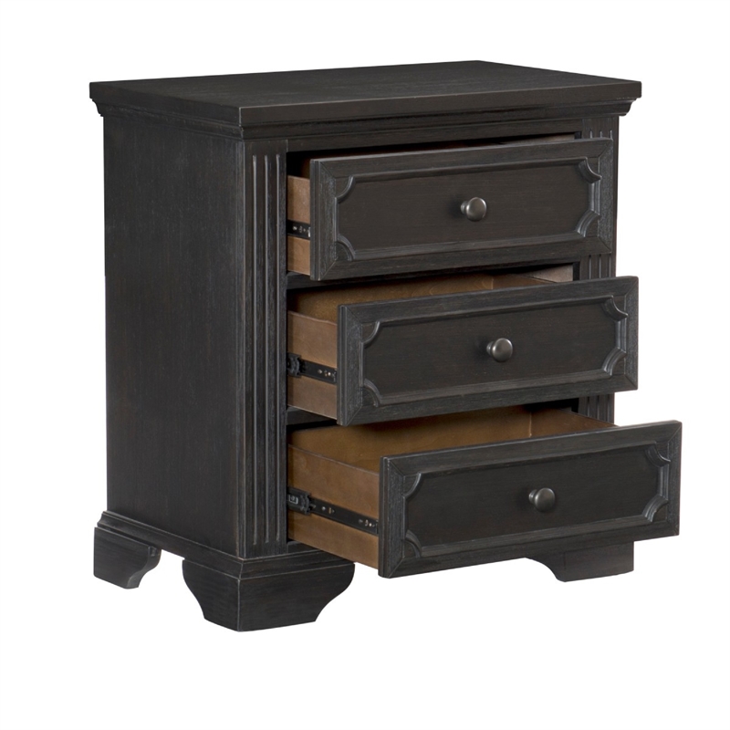 Queen Bedroom Set- Drawer Storage- Gray- 2 Piece Set with Nightstand