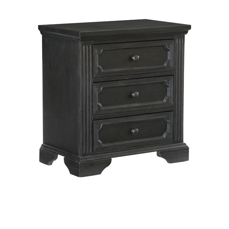 Queen Bedroom Set- Drawer Storage- Gray- 2 Piece Set with Nightstand