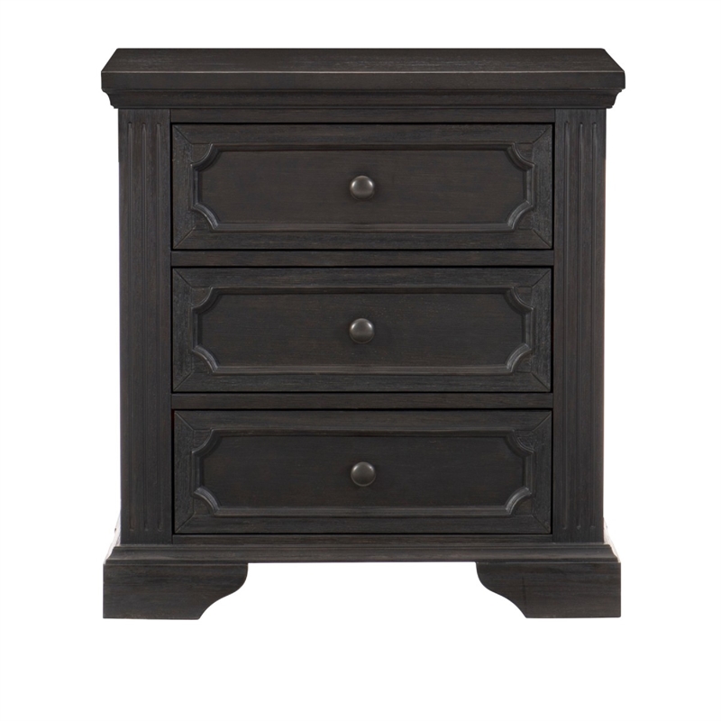 Queen Bedroom Set- Drawer Storage- Gray- 2 Piece Set with Nightstand