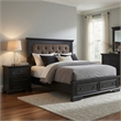 Queen Bedroom Set- Drawer Storage- Gray- 2 Piece Set with Nightstand
