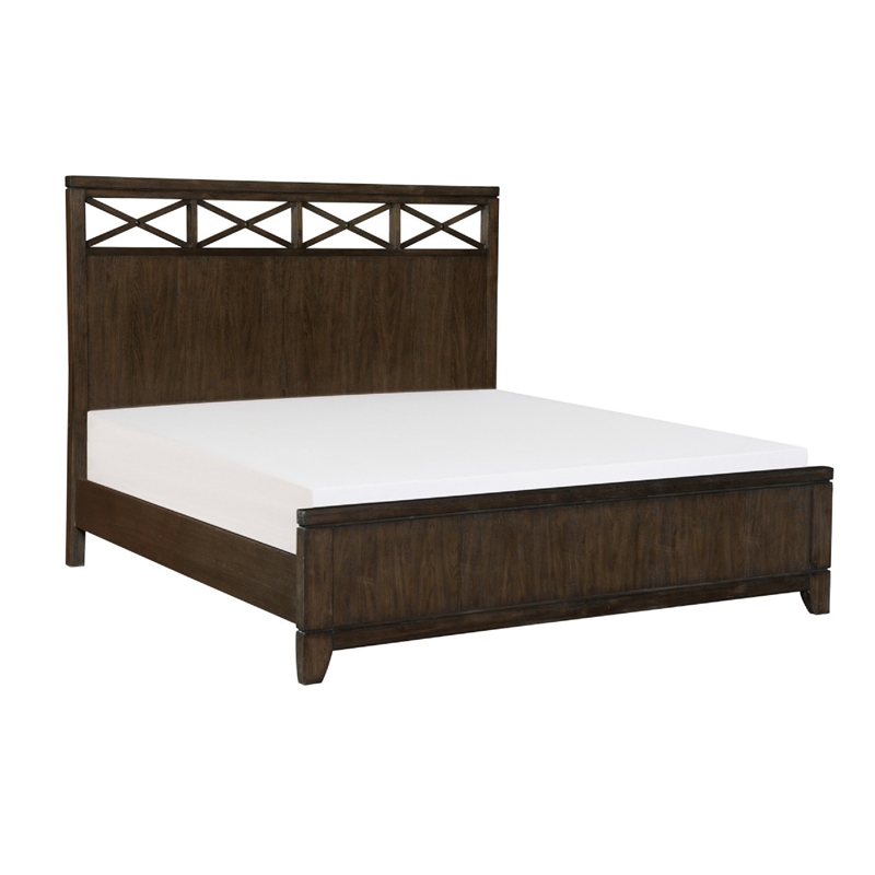Queen Bedroom Set- Drawer Storage- Brown- 2 Piece Set with Nightstand