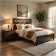 Queen Bedroom Set- Drawer Storage- Brown- 2 Piece Set with Nightstand