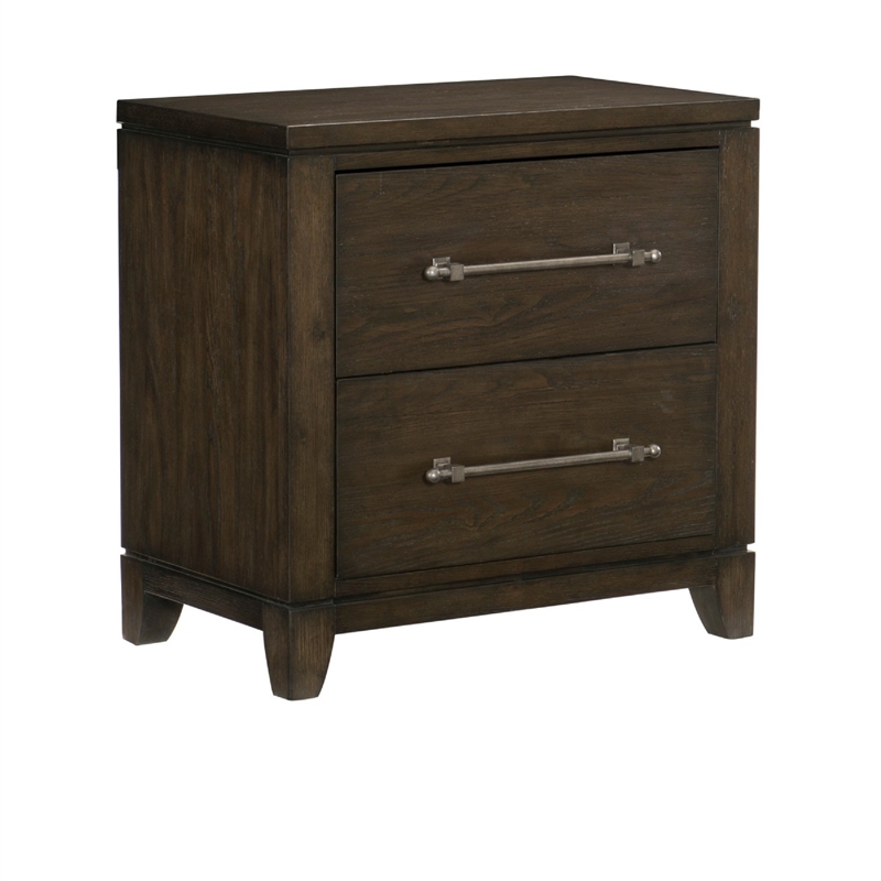 Queen Bedroom Set- Drawer Storage- Brown- 3 Piece Set with 2 Nightstands