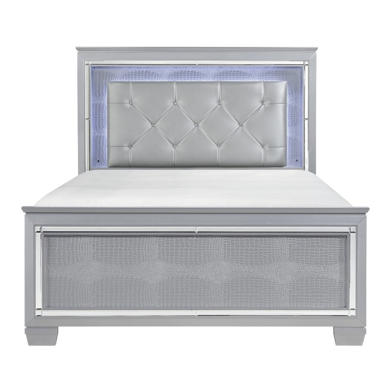 Queen Bedroom Set- Drawer Storage- Gray- 2 Piece Set with 1 Nightstands