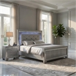 Queen Bedroom Set- Drawer Storage- Gray- 2 Piece Set with 1 Nightstands