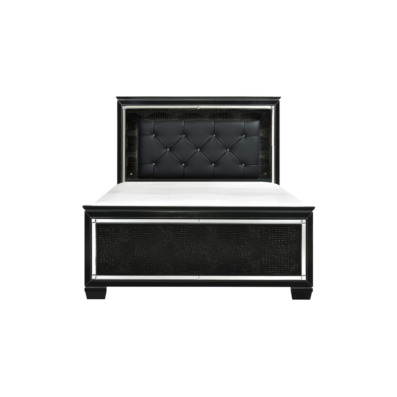 Queen Bedroom Set- Drawer Storage- Black- 3 Piece Set with 2 Nightstands