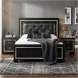 Queen Bedroom Set- Drawer Storage- Black- 3 Piece Set with 2 Nightstands