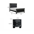 Queen Bedroom Set- Drawer Storage- Black- 2 Piece Set with Nightstand
