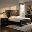 Queen Bedroom Set- Drawer Storage- Black- 2 Piece Set with Nightstand