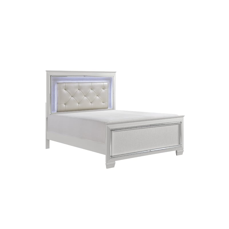 Full Bedroom Set- White- 4 Piece Set with Nightstand- Dresser- and Mirror