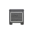 Queen Bedroom Set- Drawer Storage- Gray- 2 Piece Set with Nightstand