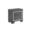 Queen Bedroom Set- Drawer Storage- Gray- 2 Piece Set with Nightstand