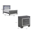 Queen Bedroom Set- Drawer Storage- Gray- 2 Piece Set with Nightstand